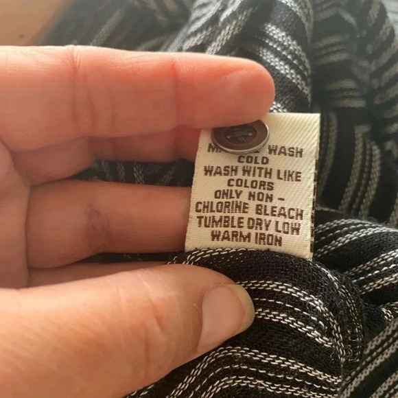 Vintage Havana Black White Striped "Take A Trip" Emboridered Button Up Shirt (S) - Picture 5 of 11